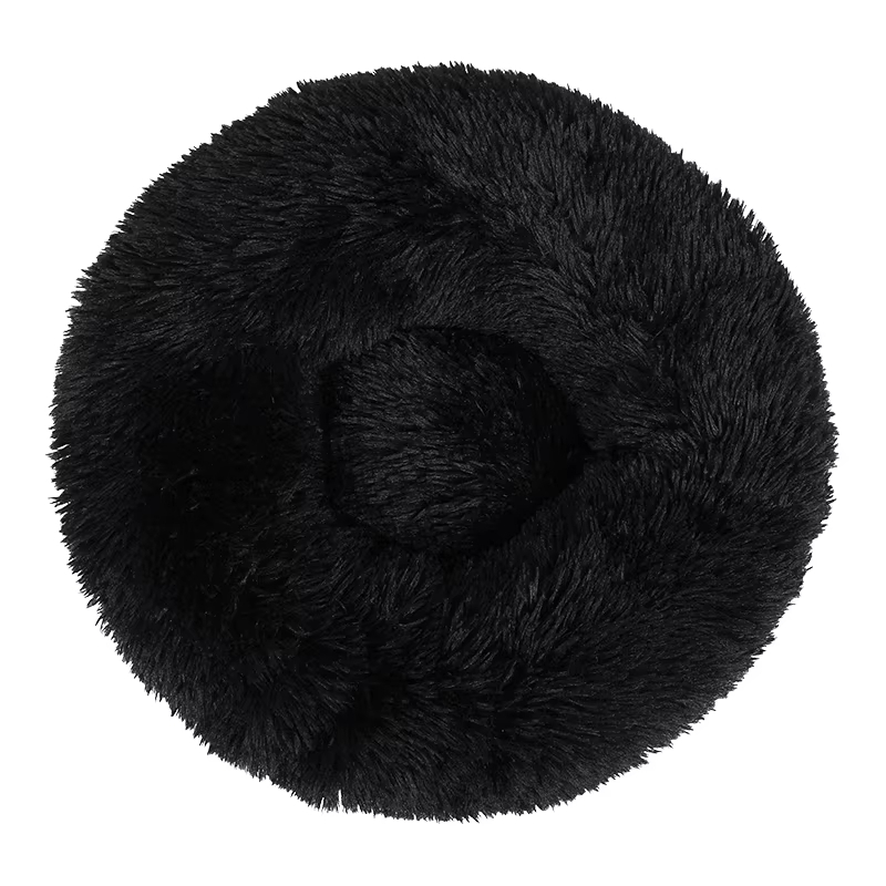 Black-Hot Sale Comfortable Cushion Warm Customized OEM Soft Donut Nest Pet Bed for Kitties and Dogs 1