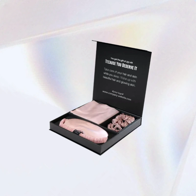 Masque pour les yeux en soie de Hua Heng & Coffret cadeau avec élastique à cheveux : un choix luxueux pour un cadeau festif 1