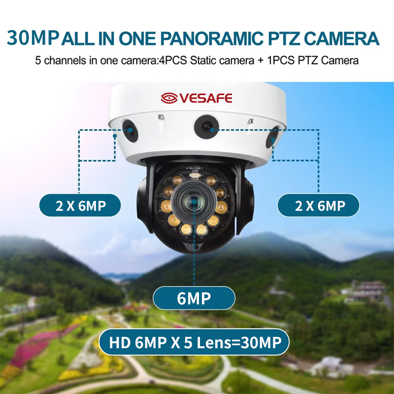 Zoom Dome 30MP Ptz 5 Objectif POE Caméra IP CCTV de sécurité 2