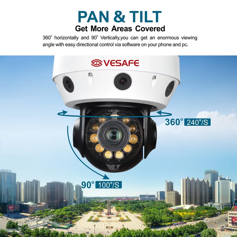 Zoom Dome 30MP Ptz 5 Objectif POE Caméra IP CCTV de sécurité 3