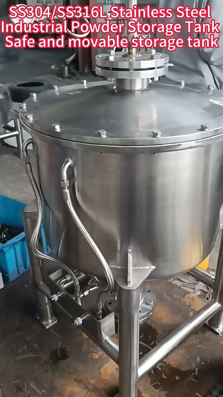 500L Vertical Movable Food Grade Stainless Steel Storage Tank SS304/SS316L New Pressurized Vessel Liquid Safe Home Use Farms 1