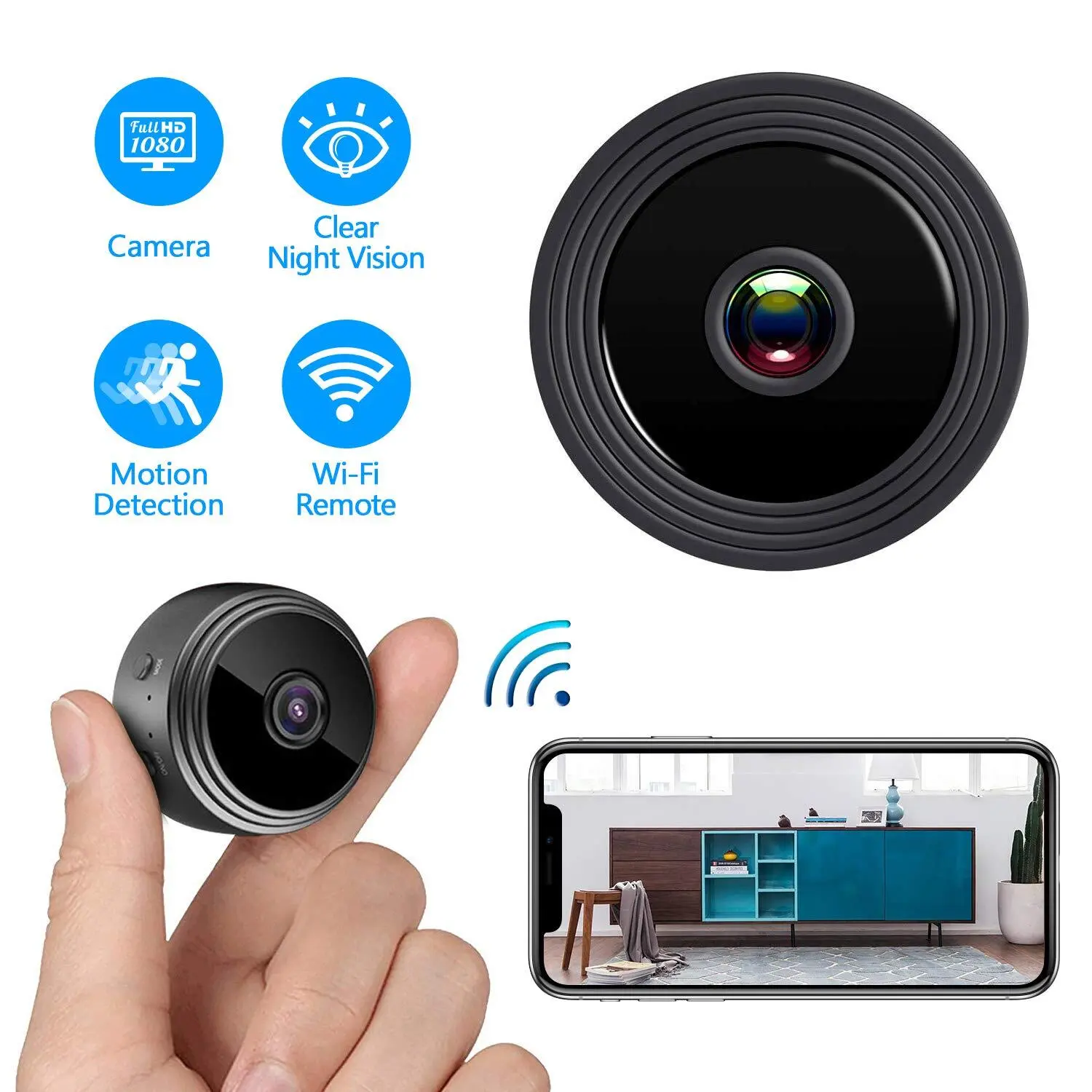 A9 ミニワイヤレス隠しスパイ Wifi CCTV カメラ 1