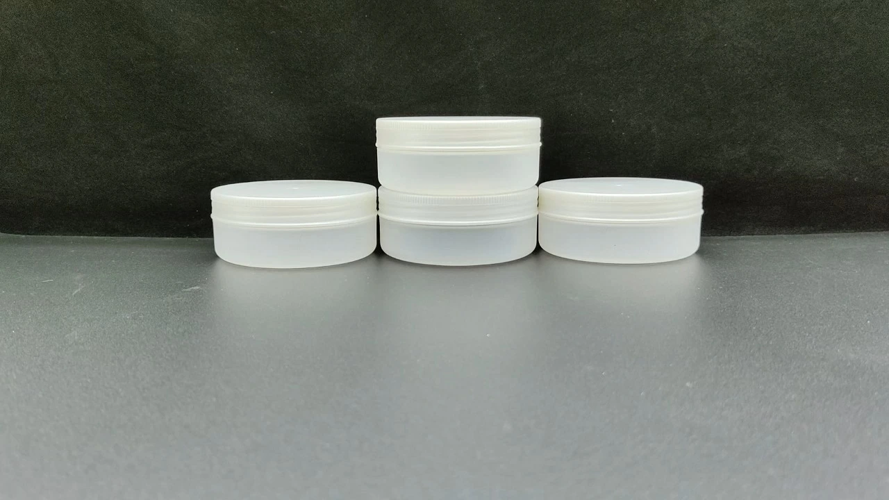Glamorous 120g frosted clear transparent PET cream jars 1