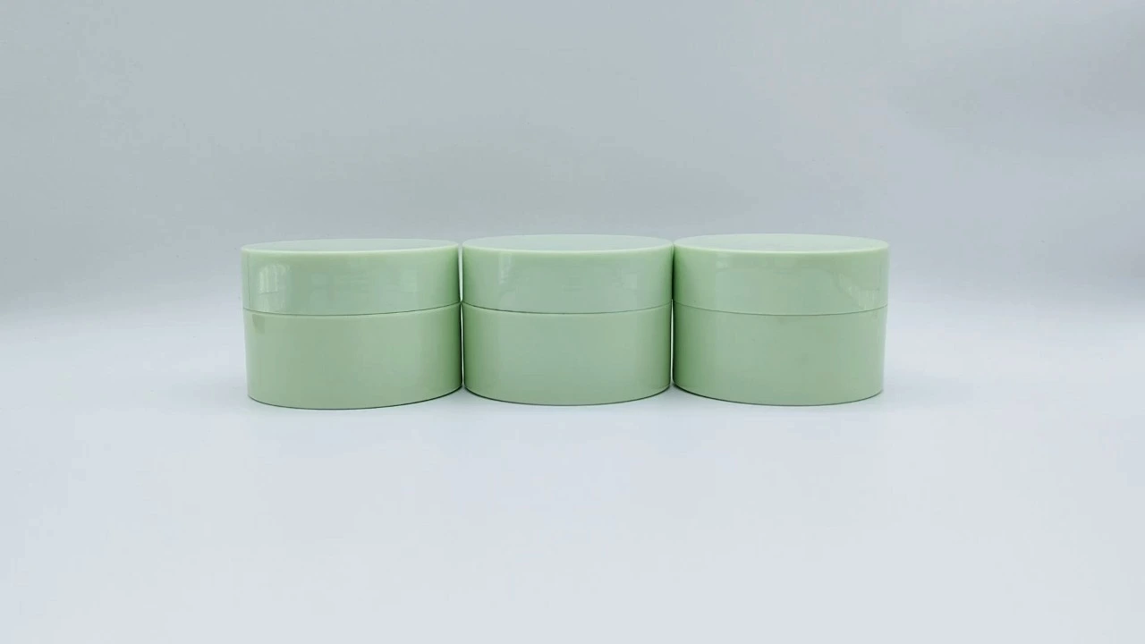 Glamorous 175g Smooth green PE/PET cream jars 1