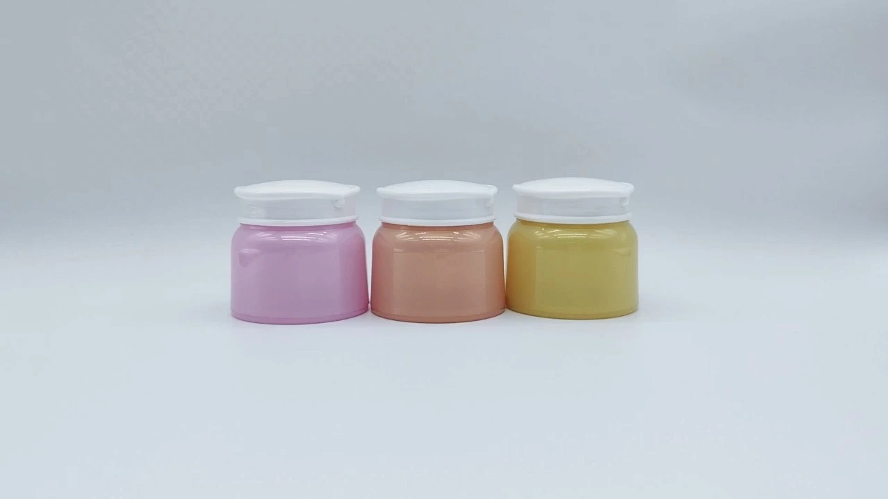 Glamorous 50g gold/red/pink fluorescence coating PET cream jars 1