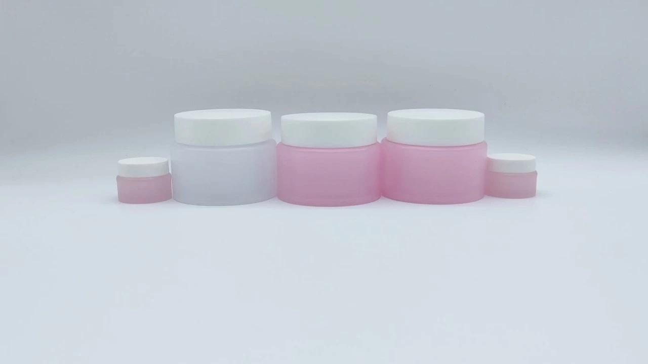 Glamorous 10g/100g Double-wall frosted white/pink PP cream jars for baby moisturizer 1