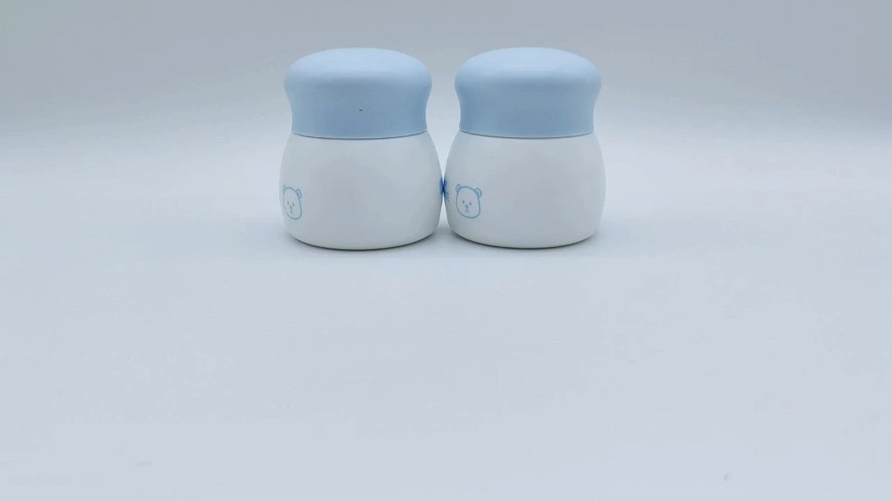 Pots de crème glamour en PP blanc givré à double paroi de 50 g pour pot de crème pour bébé 1