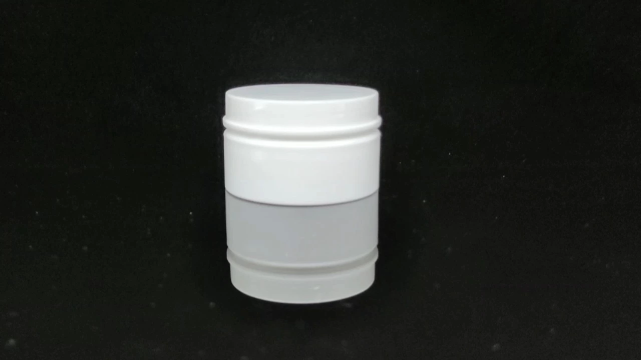 Glamorosos tarros de crema de PP blanco de pared simple de 100 g con tapón de rosca 1