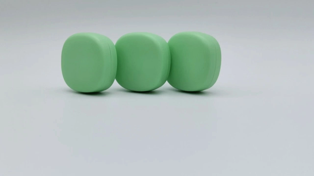 Glamorosos tarros de crema de PP verde de pared simple de 10 g 1