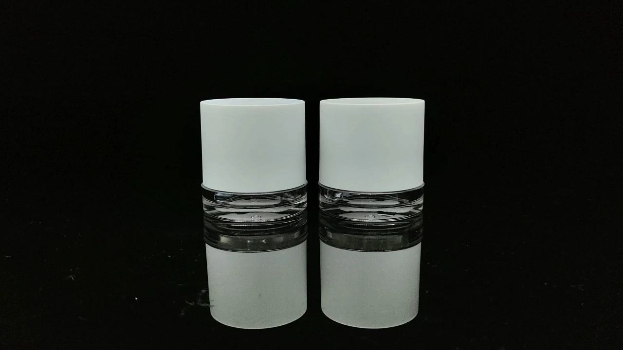 Glamorosos frascos de crema acrílicos transparentes de 20 g con tapa de gran espesor y cuchara para herramientas de belleza. 1