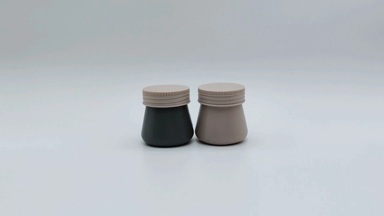 Glamorosos tarros de crema PP de 20 g en gris/topo mate esmerilado 1