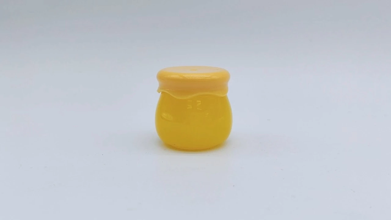 Glamoroso tarro de crema con diseño de tarro de miel acrílico naranja de 28 g 1