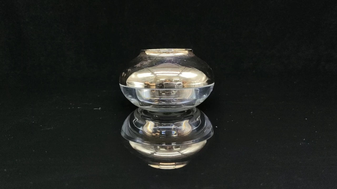 Glamoroso tarro ovalado para crema de 30 g, de acrílico dorado de doble pared. 1