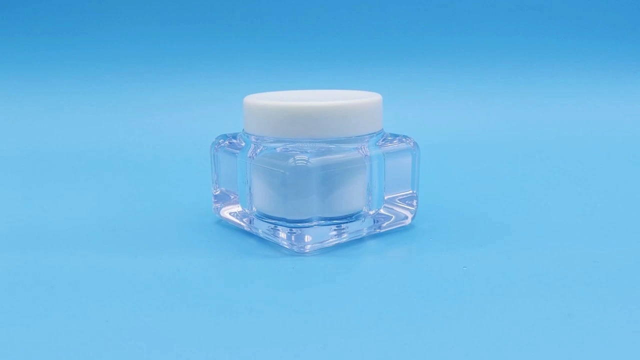 Frasco Glamorous espesado de 50 g - Tarro cuadrado de crema de acrílico transparente 1