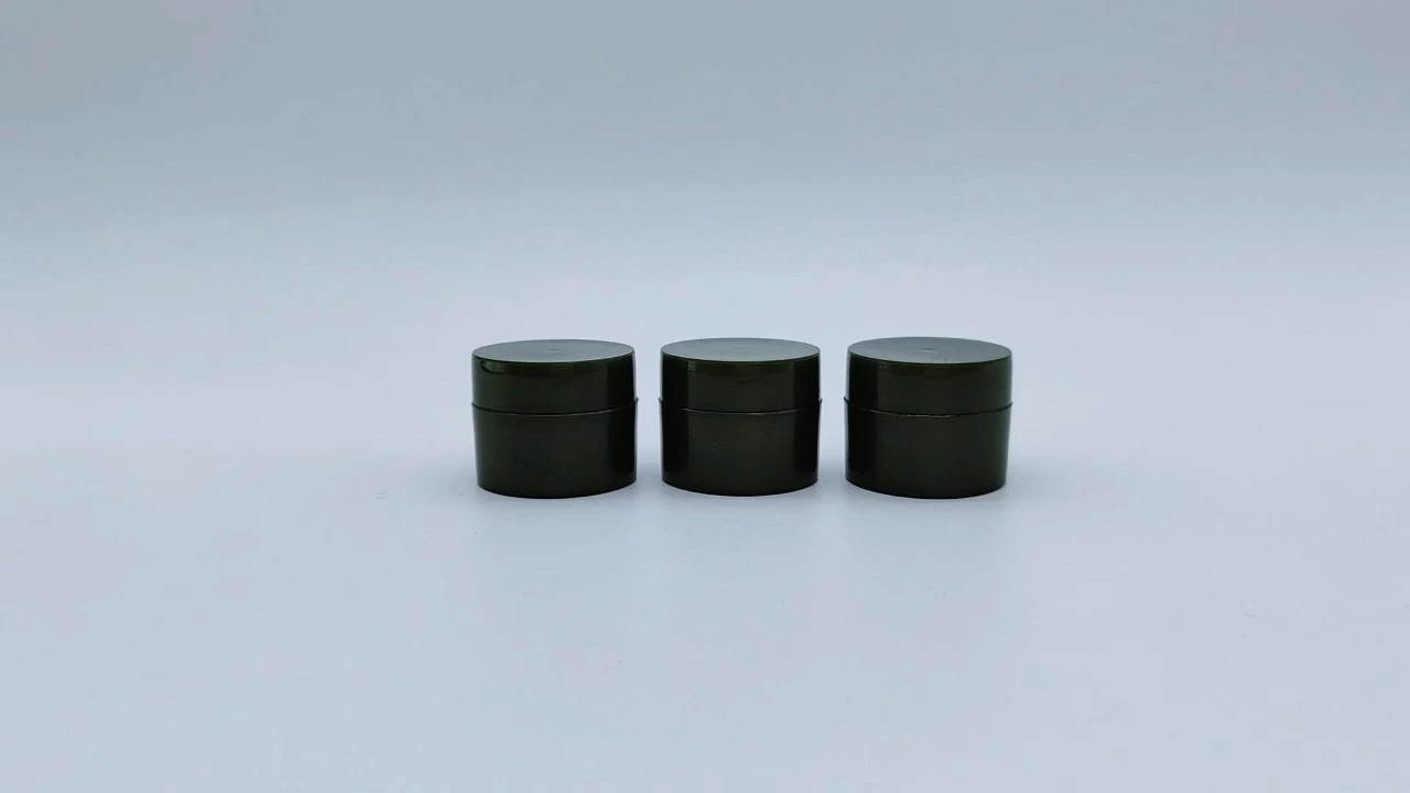 Glamoroso tarro de crema con muestra de PP verde oscuro de 10 g 1
