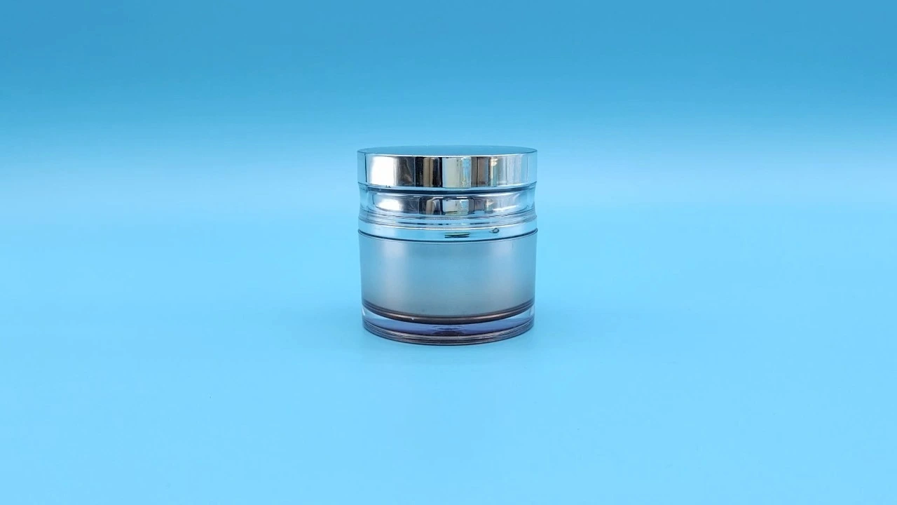 Glamoroso tarro de crema de doble pared de acrílico marrón degradado de lujo de 50 g 1
