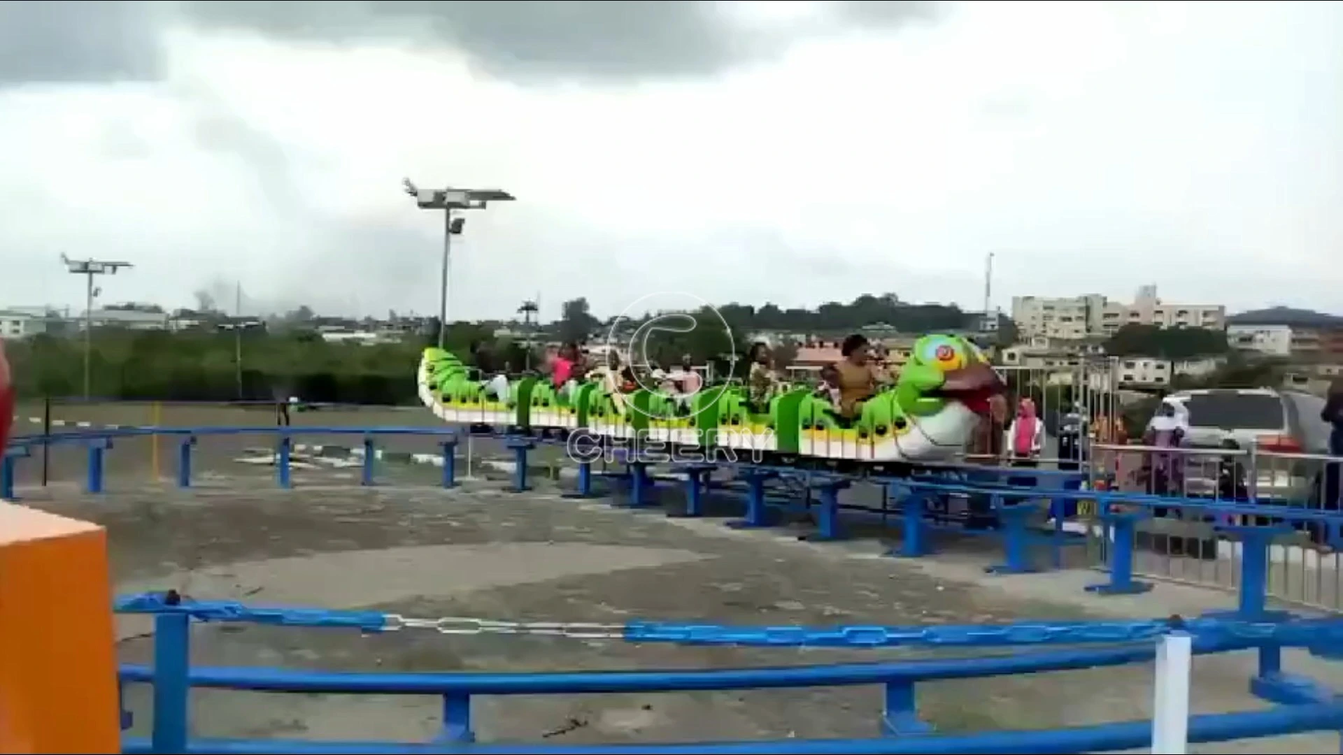 Cheery Amusement Apple Worm Mini Roller Coaster for Theme Parks 1