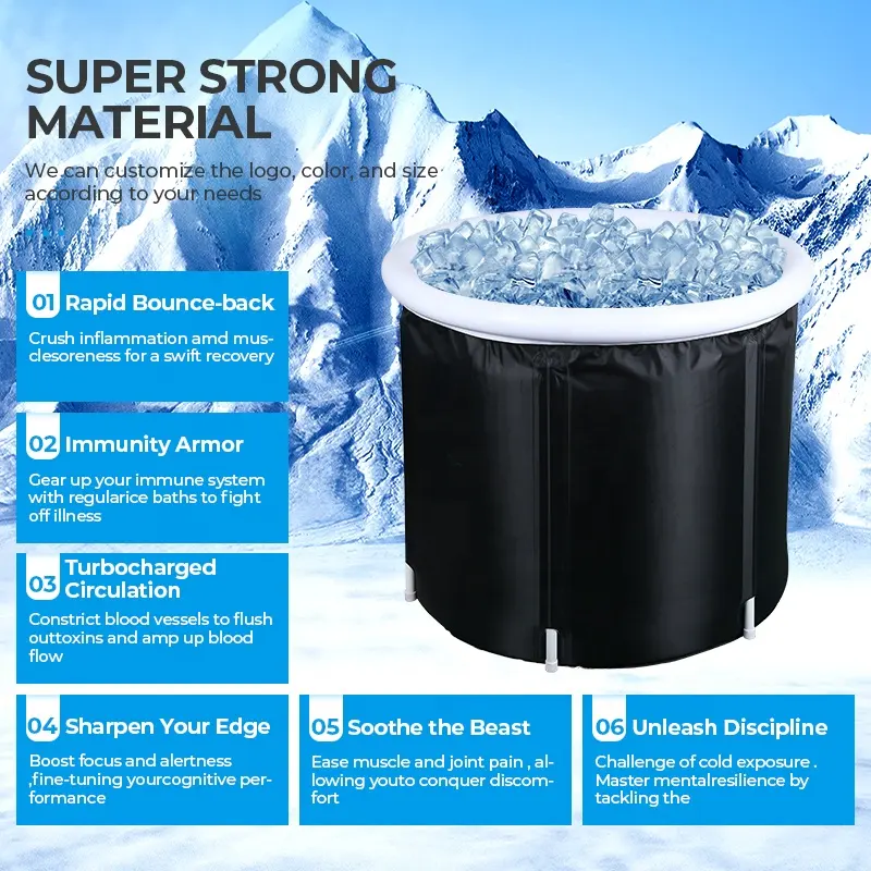 Baignoire gonflable portative de glace de PVC de bain d'eau glacée de récupération pour le bain portatif de glace d'adultes 5