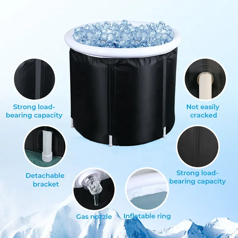 Baignoire gonflable portative de glace de PVC de bain d'eau glacée de récupération pour le bain portatif de glace d'adultes 3