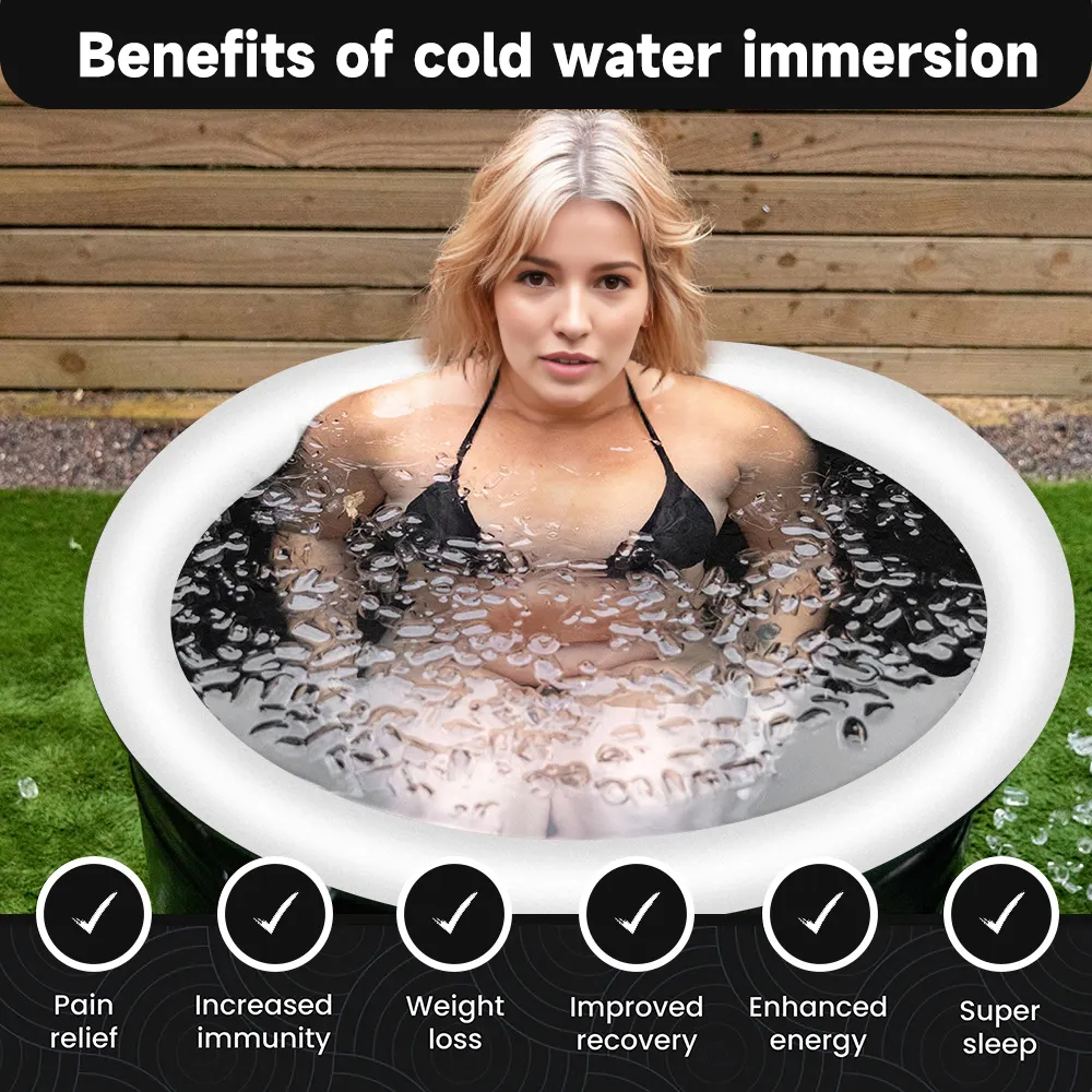 Baignoire gonflable pliante en PVC, seau à glace, pour trempage en extérieur, récupération & pour utilisation en piscine 2