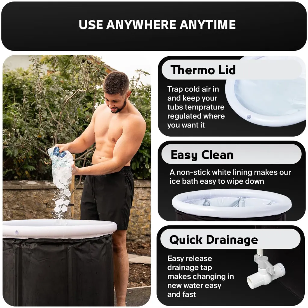 Baignoire gonflable pliante en PVC, seau à glace, pour trempage en extérieur, récupération & pour utilisation en piscine 5