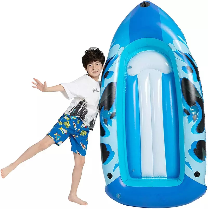 Bateau gonflable pour piscine, flotteur pour enfants, jouets aquatiques d'été, radeau de détente avec fond bleu 5