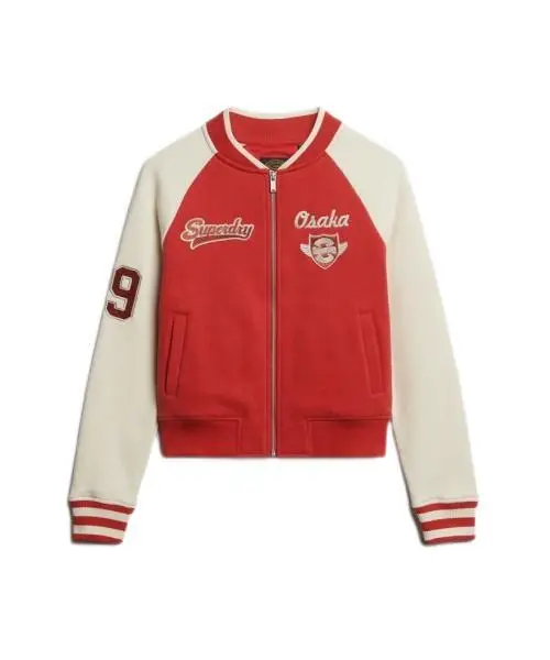 Chaqueta Bomber Roja de Entrenamiento para Mujer para Entrenamientos y Entrenamientos Fitness 1