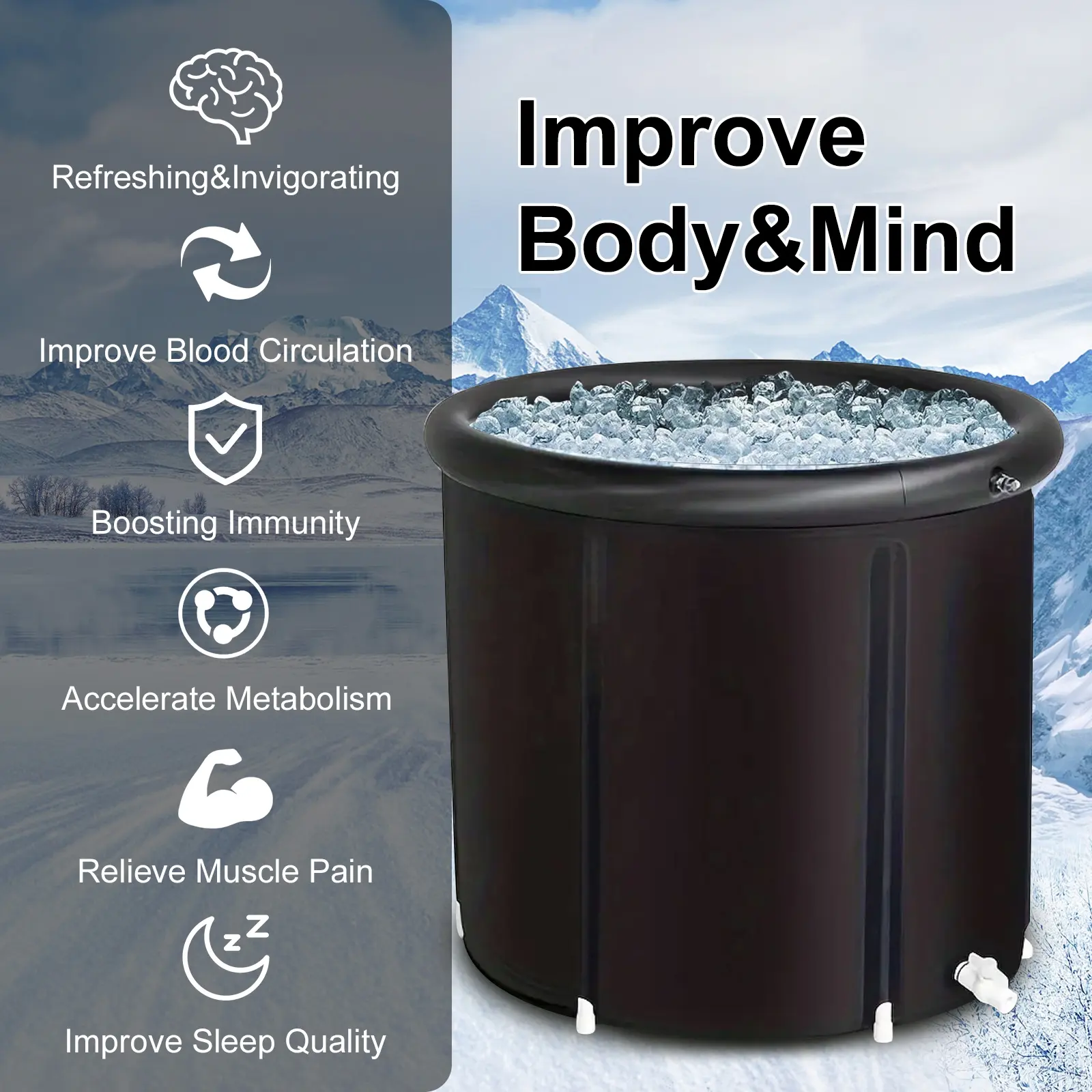 Baignoire à glace gonflable, nouvelle tendance, récupération, plongée froide, seau à glace, récupération d'athlète, baignoire de trempage Portable 2