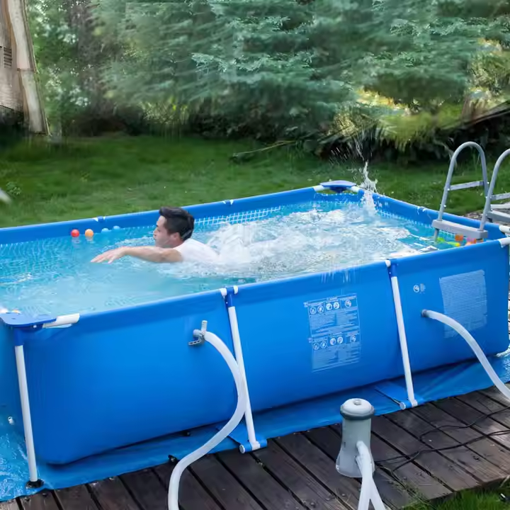 Nouveauté cadre rectangulaire en métal adulte piscine hors sol piscine pour enfants 4
