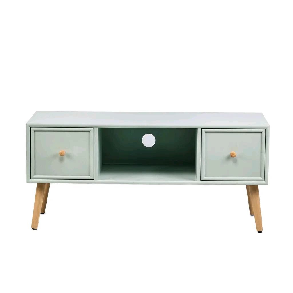 Wood TV Cabinet for Home Entertainment Center with Storage Shelves 1