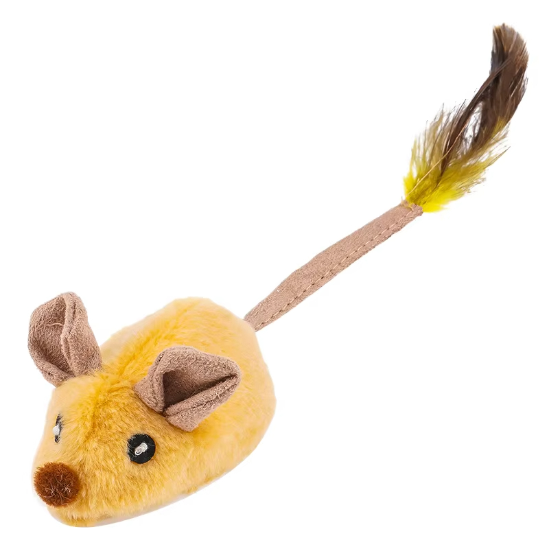 yellow-Automatic Cat Toy Mouse Usb Chargeable Interactive Cat Toy Electric Cats Toys 1