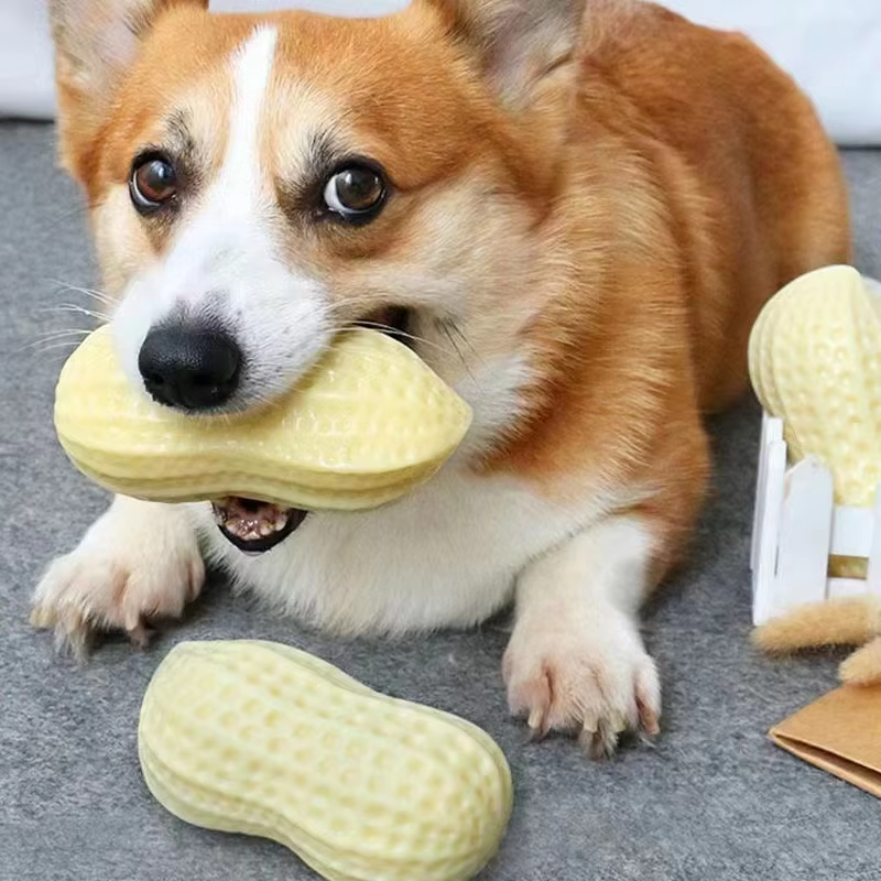 Peanut Shape TPR Durable Dog Chew Toy For Aggressive Chewers ball Dog Bone Molar Stick Pet Products Pet Wood Chew Toy 1