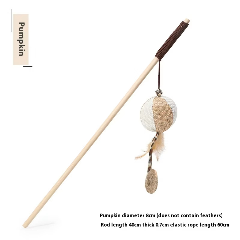 Factory Wholesale Cat Toy Stick Sisal Mouse Pet Interactive Toys Cat Teaser Pole Handheld Sisal Cat Toy Rod 1