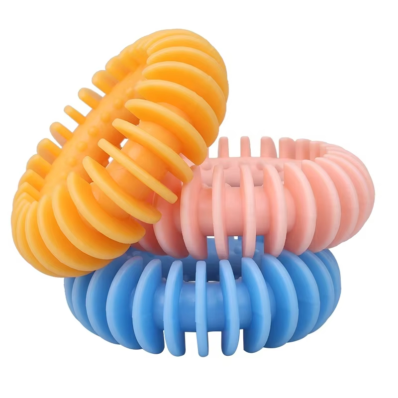Pink-Hot Sale Puppy Training Chew Toys Small Dog Toy Clean Pet Teeth Rubber Dog Chew Toy 1