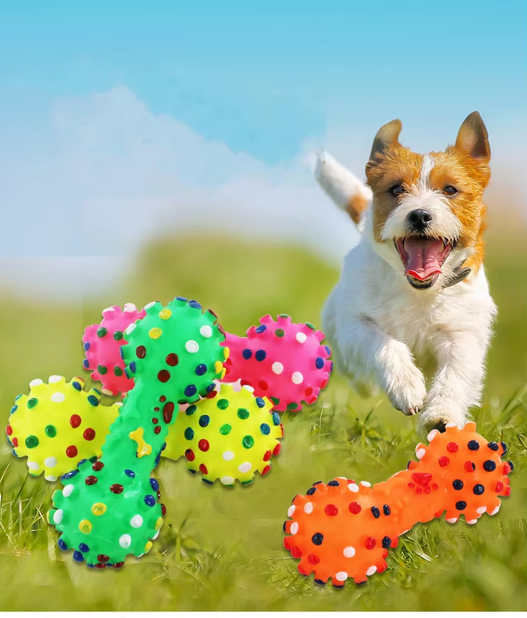 Green-Pet Squeaky Rubber Toys Dog Chew Toy for Cats Dogs Puppy Non-toxic Rubber Toy Funny Nipple Ball Interactive Tool 1