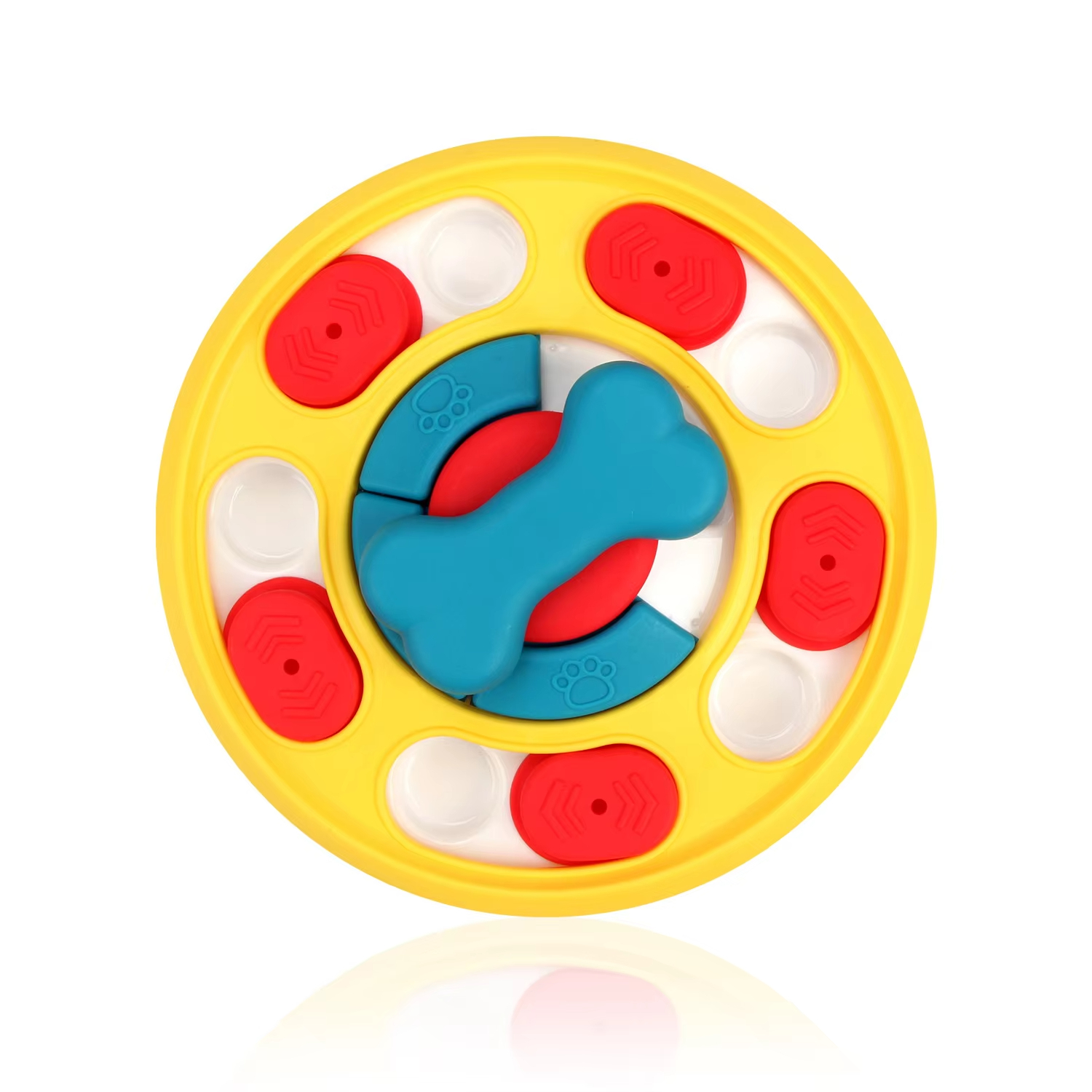 Yellow-Wholesale Slow Feeder Interactive Increase Puppy IQ Food Dispenser Anti-Choking Tableware Dog Licking Plate Dog Puzzle Toys 1