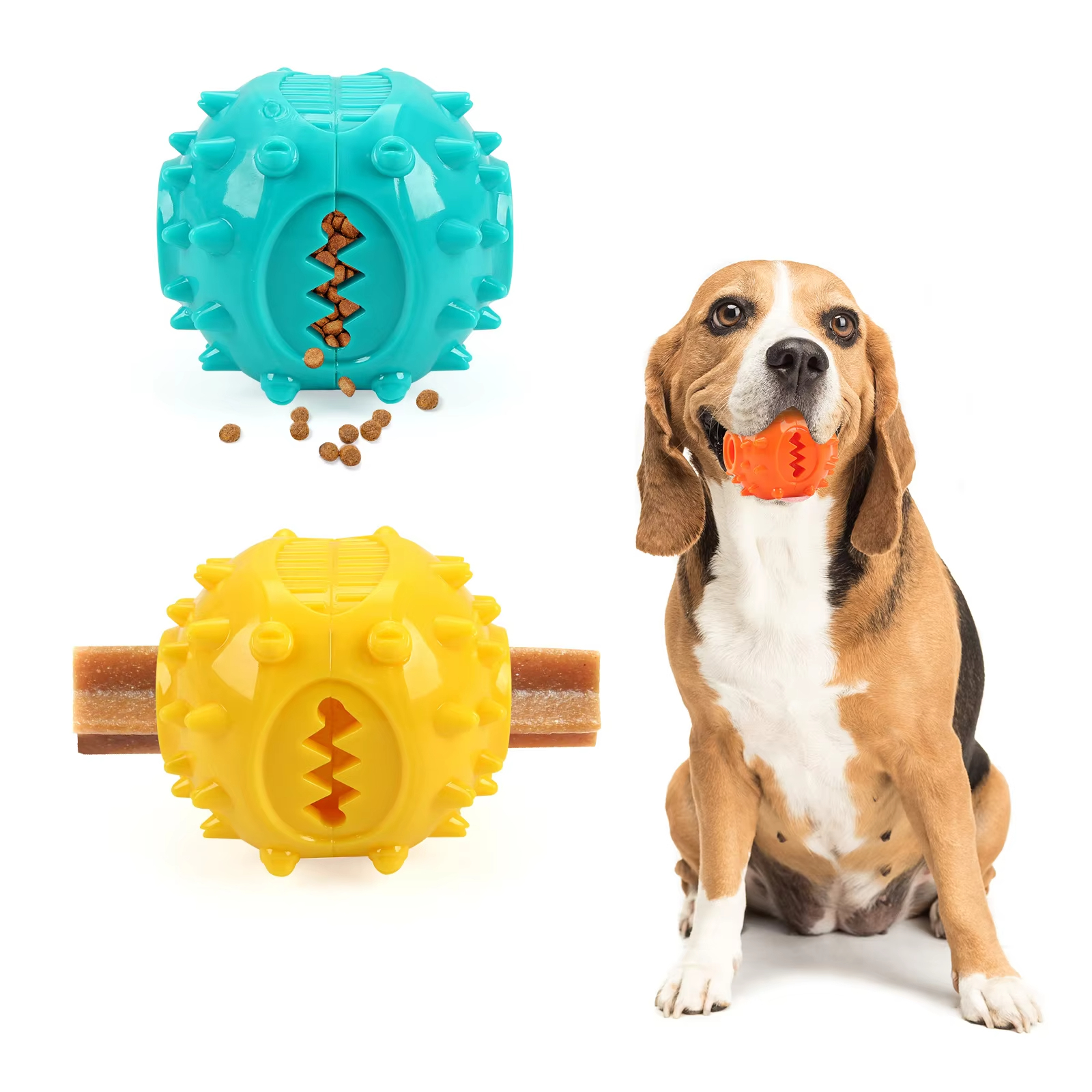 Yellow-Factory Direct Durable dog toys indestructible dog chew toys Puzzle Leakage Ball Dog Food Dispenser Toy 1