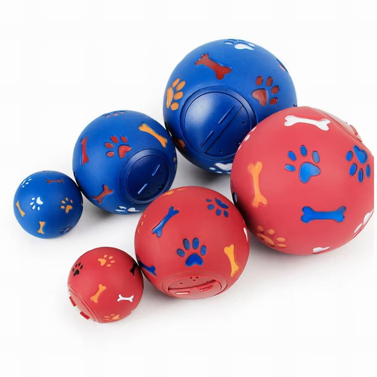 Red- Interactive Dog Food Dispensing Toy Pet Environmental Soft Rubber Dogs Slow Feeder Toys for Pet 1
