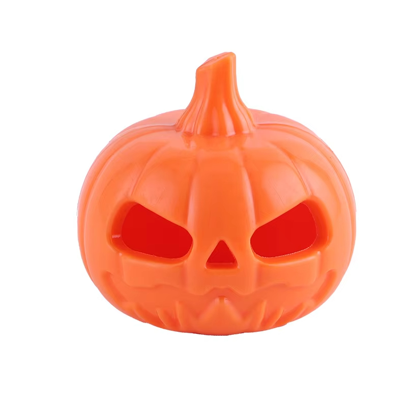 Orange-New Pet Chew Toy Gradient Color Embossed Shape Halloween Pumpkin Bite Resistant Rubber Teeth Cleaning Grinding Dogs Chew Toy 1