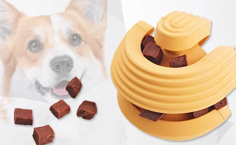 Yellow-Food Grade Rubber Dog Puzzle Sniff Snuffle Toy Treat Snuffle Toy Leaking Food Hide Ball Molar Ball Chew Teeth Cleaning Toys 1