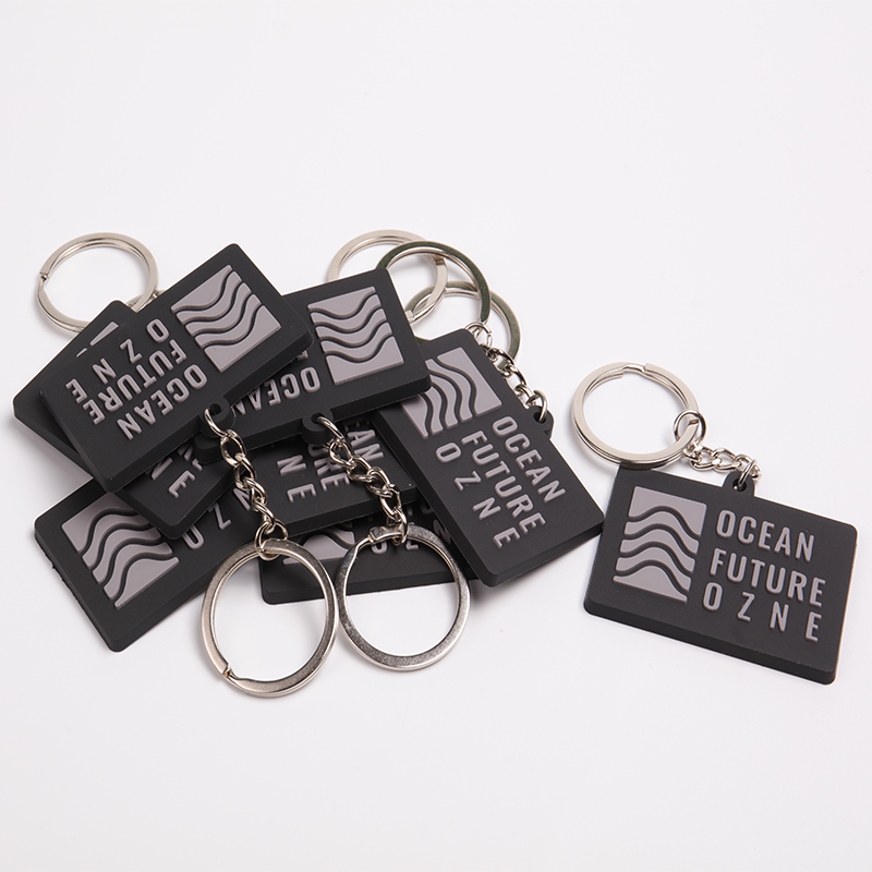 Customized keychain manufacturers Square Soft Single Faced Logo PVC Purgamentum Key Chains 7
