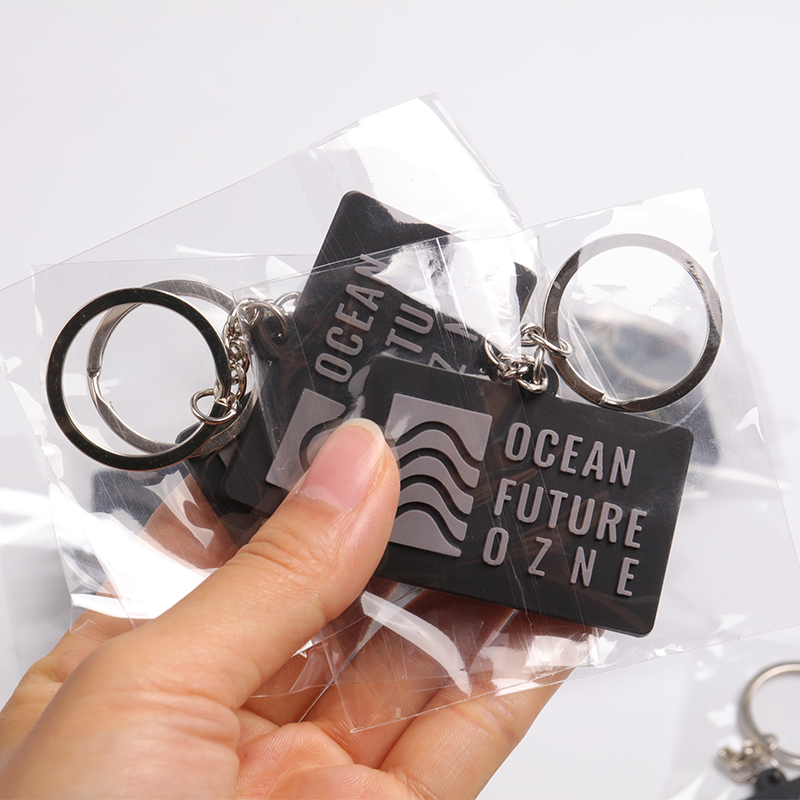 Customized keychain manufacturers Square Soft Single Faced Logo PVC Purgamentum Key Chains 11