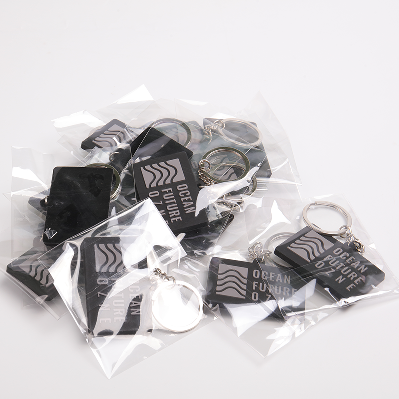 Customized keychain manufacturers Square Soft Single Faced Logo PVC Purgamentum Key Chains 10