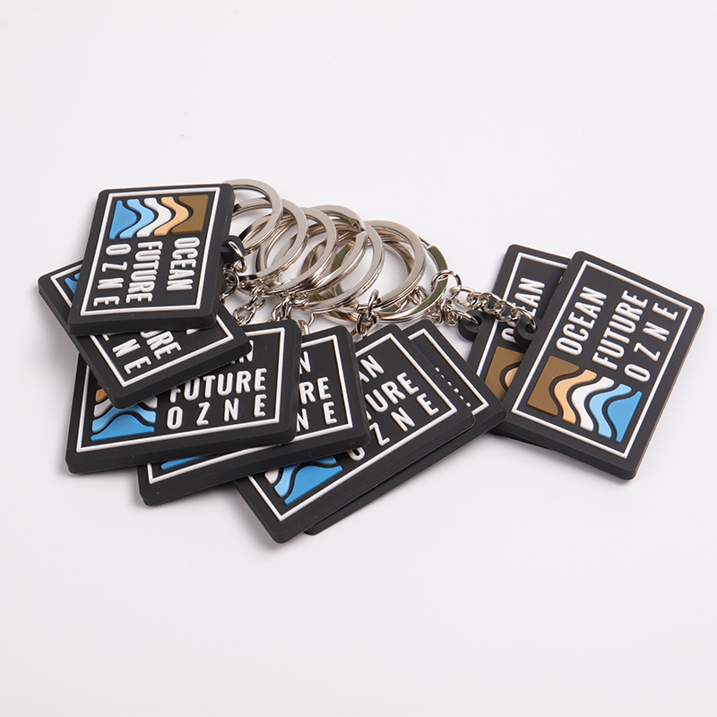 Customized keychain manufacturers Square Soft Single Faced Logo PVC Purgamentum Key Chains 3