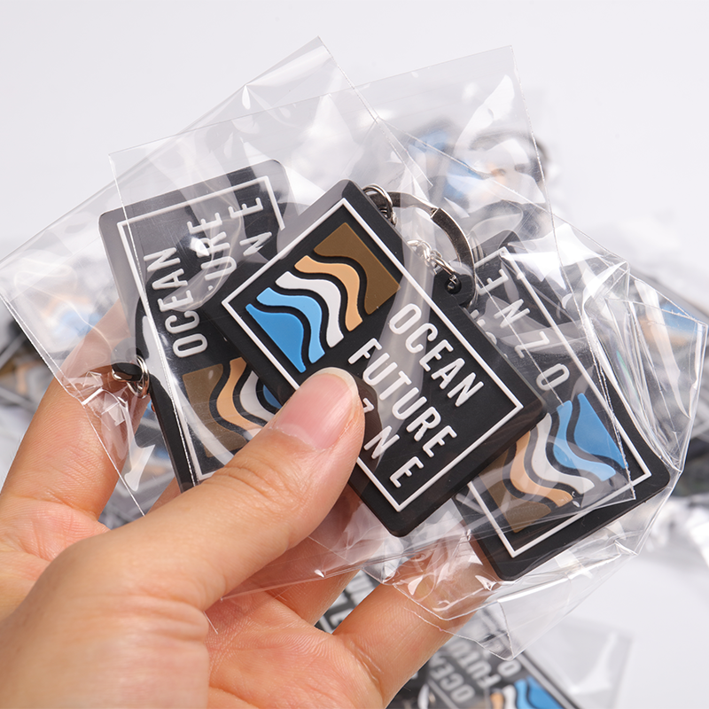 Customized keychain manufacturers Square Soft Single Faced Logo PVC Purgamentum Key Chains 9