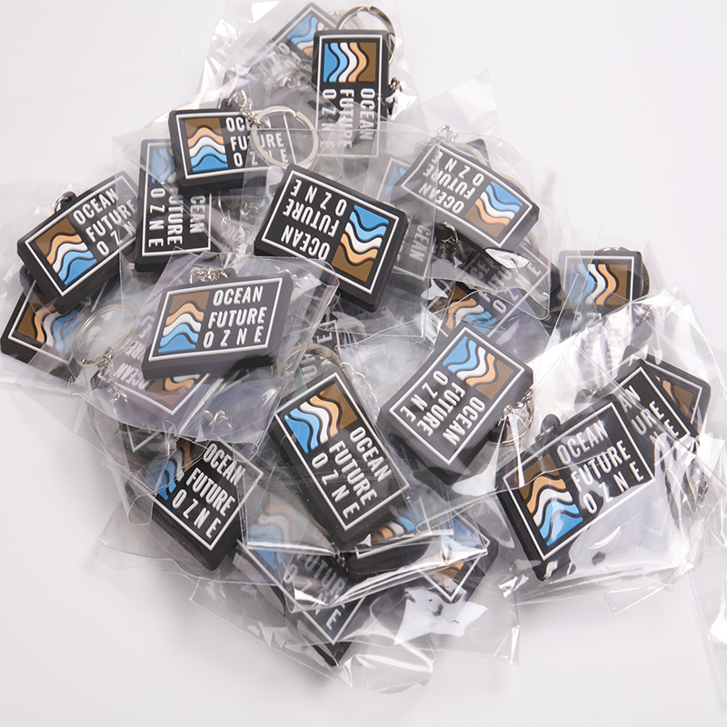 Customized keychain manufacturers Square Soft Single Faced Logo PVC Purgamentum Key Chains 8