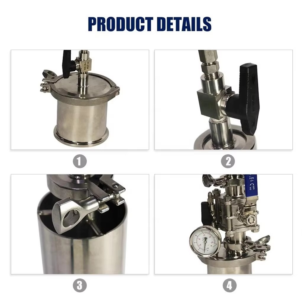 High Safety Industrial Extractor 0.25LB Automatic Closed Loop Convenient Efficient Liquid Plant Leaf Extraction Pressure Vessel 2
