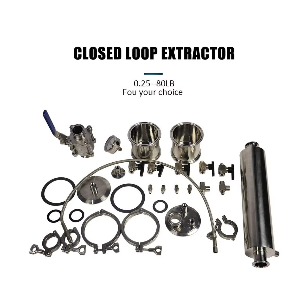 High Safety Industrial Extractor 0.25LB Automatic Closed Loop Convenient Efficient Liquid Plant Leaf Extraction Pressure Vessel 4