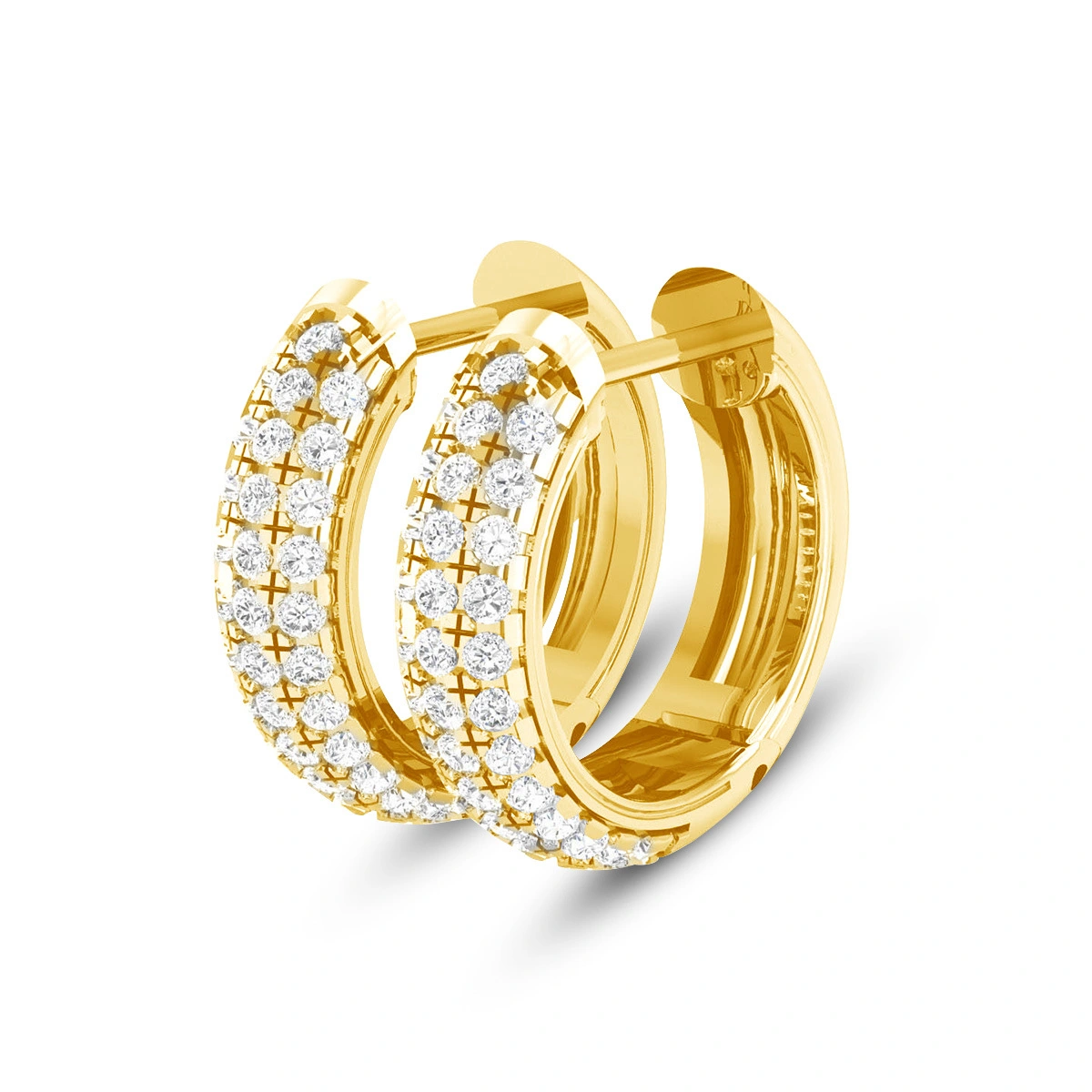 Hoop Women's Earrings Moissanite 925 Sterling Silver Gold Plated 1