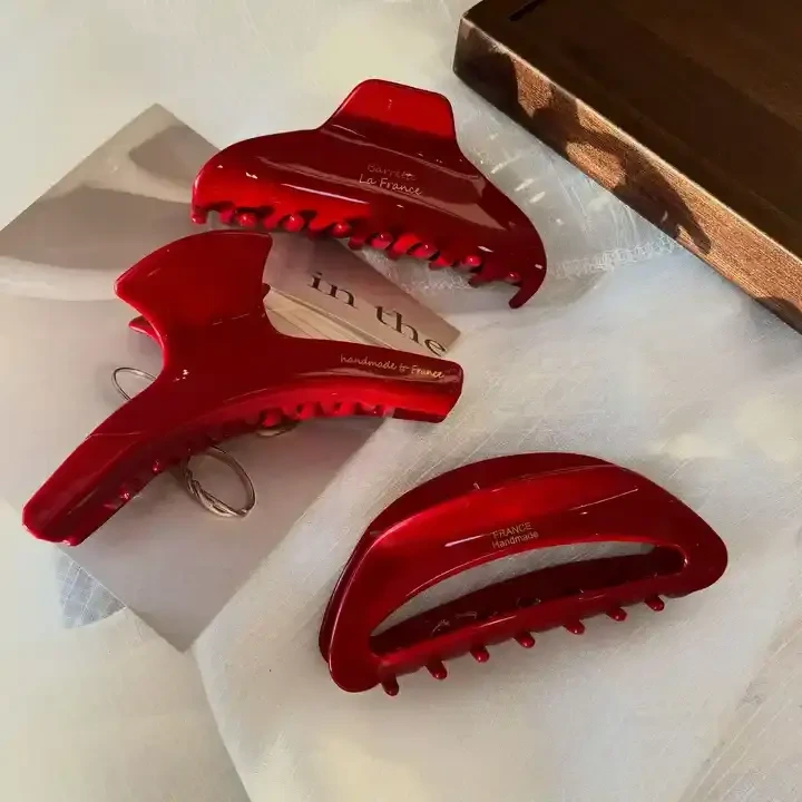 Dowell フランス ヴィンテージ バレンタイン ギフト レッド 酢酸 爪クリップ 女性用 1